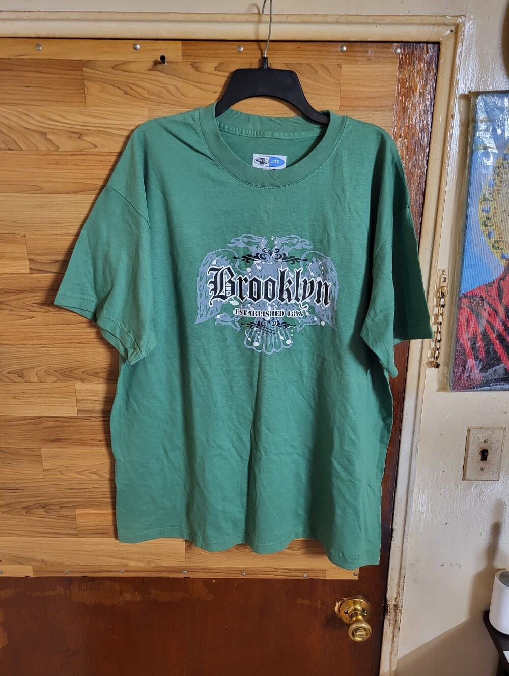 Brooklyn OG Arch Shirt | Old English Tattoo Born Bred Tee GT Sport Large Green